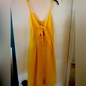 Canary yellow - Chest tie summer dress